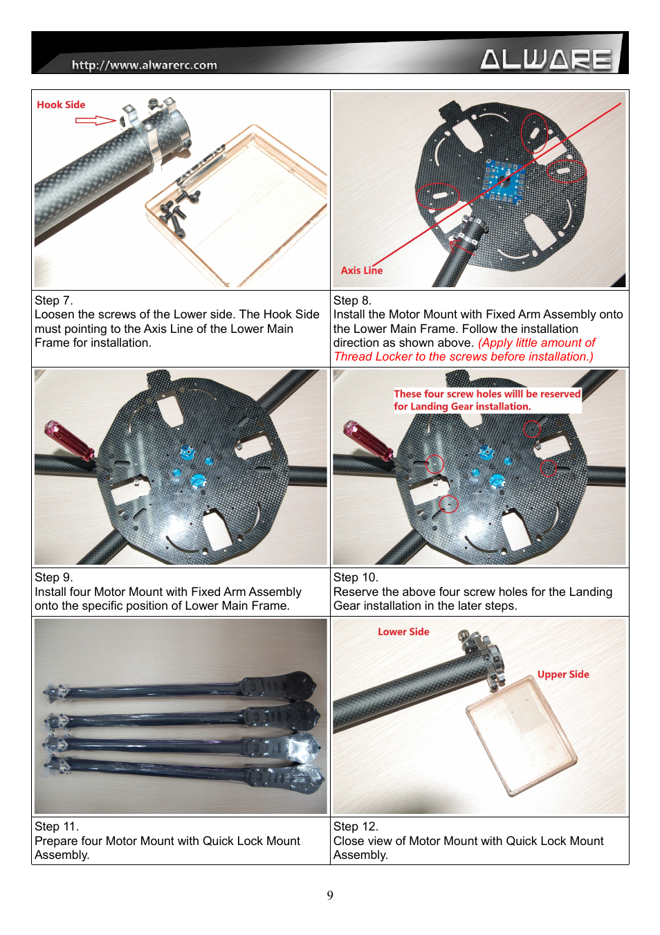 Alwarerc Streak 1000 OctoCopter Kit With APC Props User Manual | Page 9 / 25