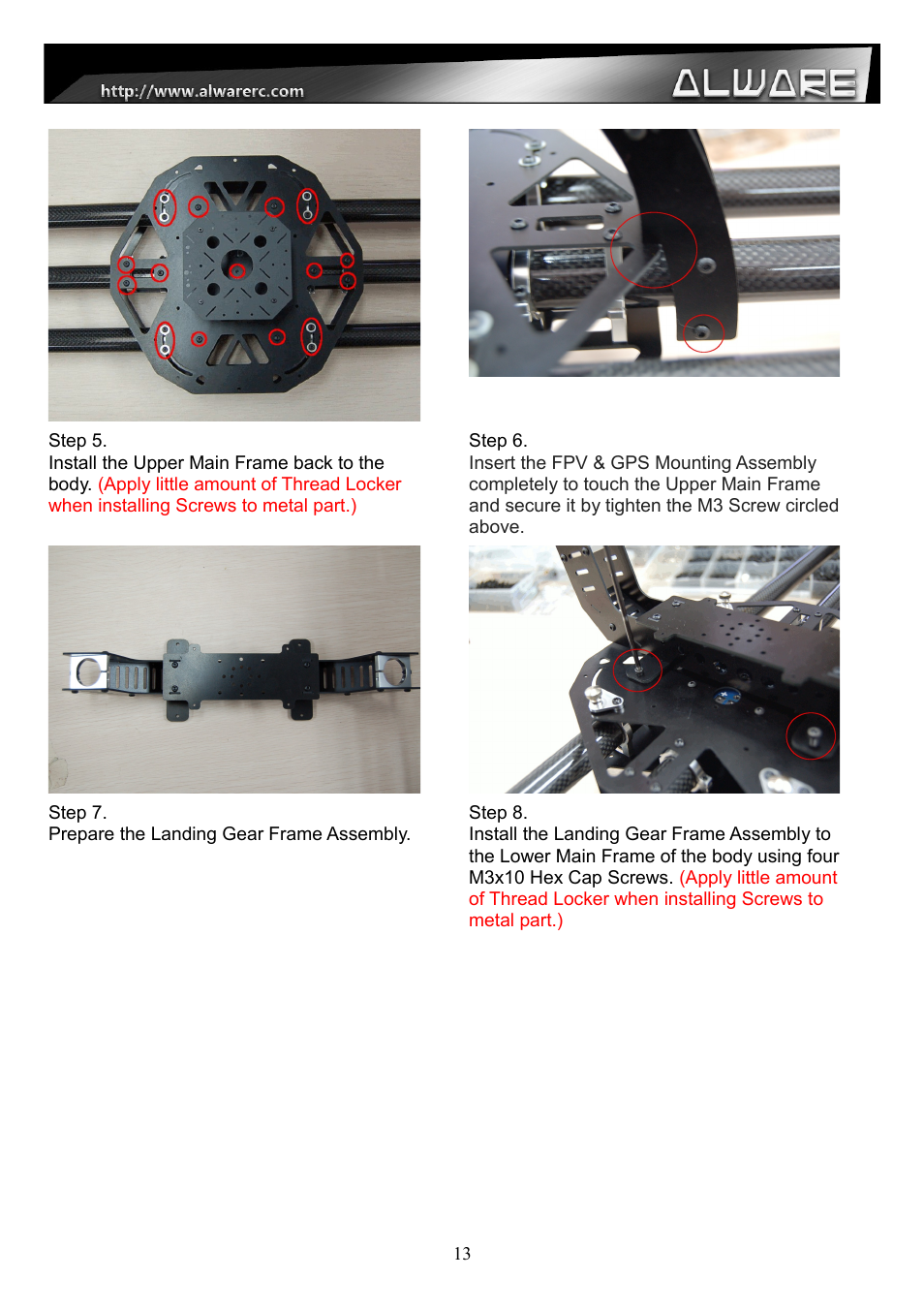 Alwarerc Streak 800Pro Hexacopter Combo User Manual | Page 13 / 24