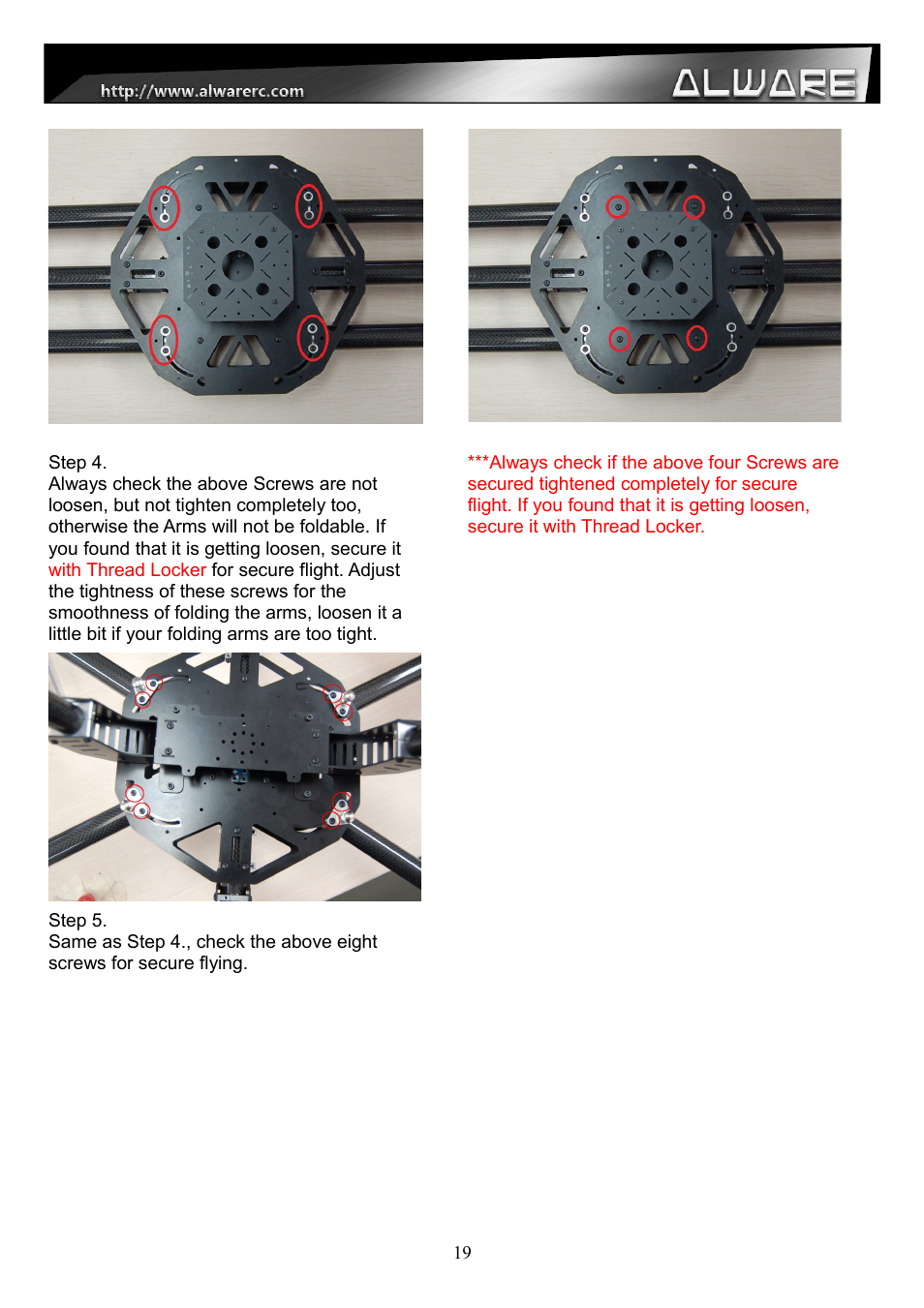 Alwarerc Streak 800Pro Hexacopter Combo User Manual | Page 19 / 24