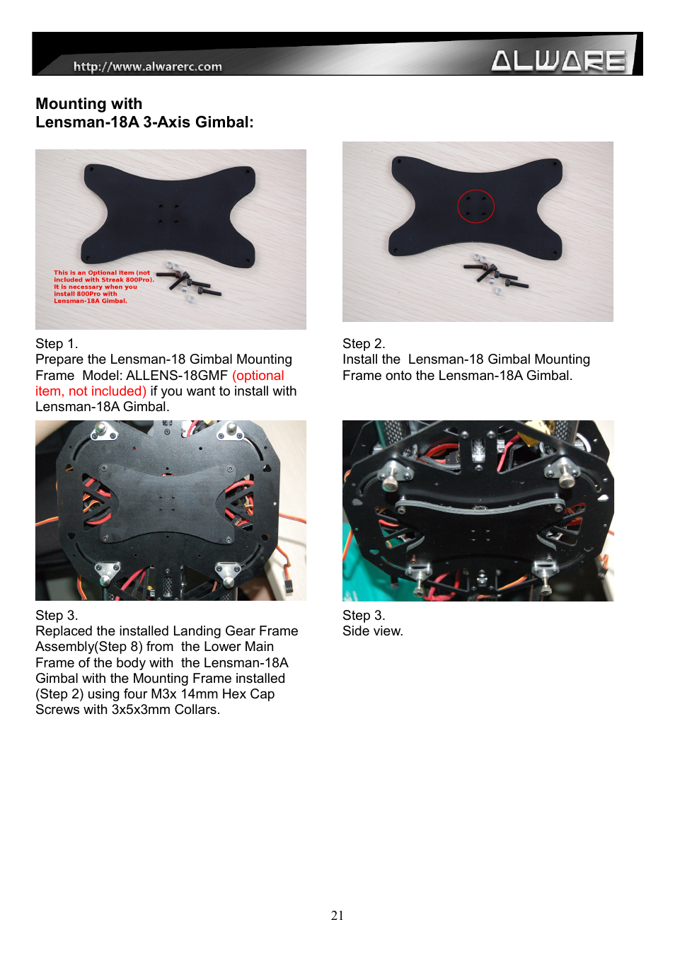 Alwarerc Streak 800Pro Hexacopter Combo User Manual | Page 21 / 24