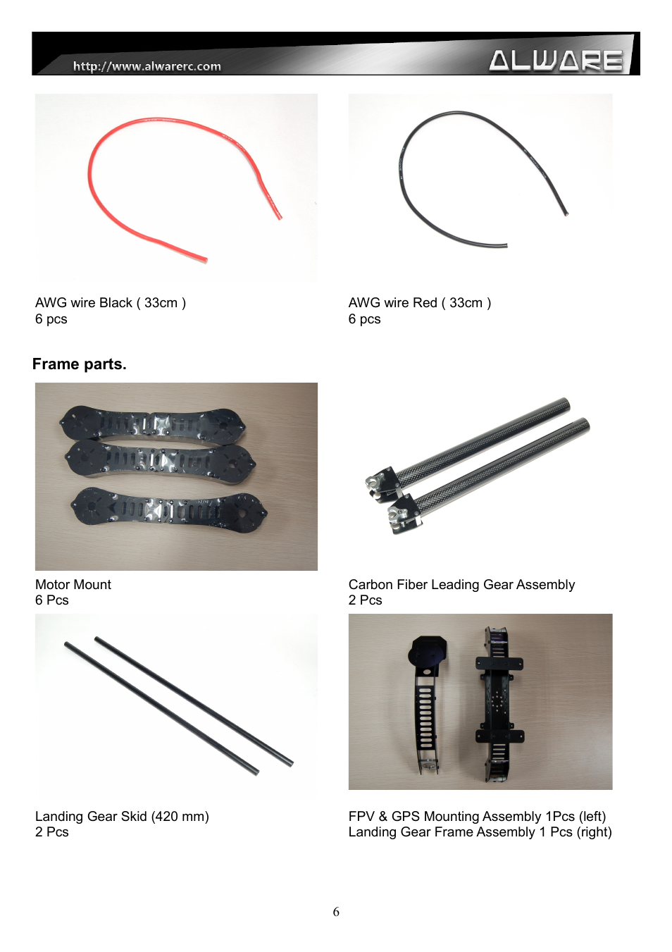 Alwarerc Streak 800Pro Hexacopter Combo User Manual | Page 6 / 24