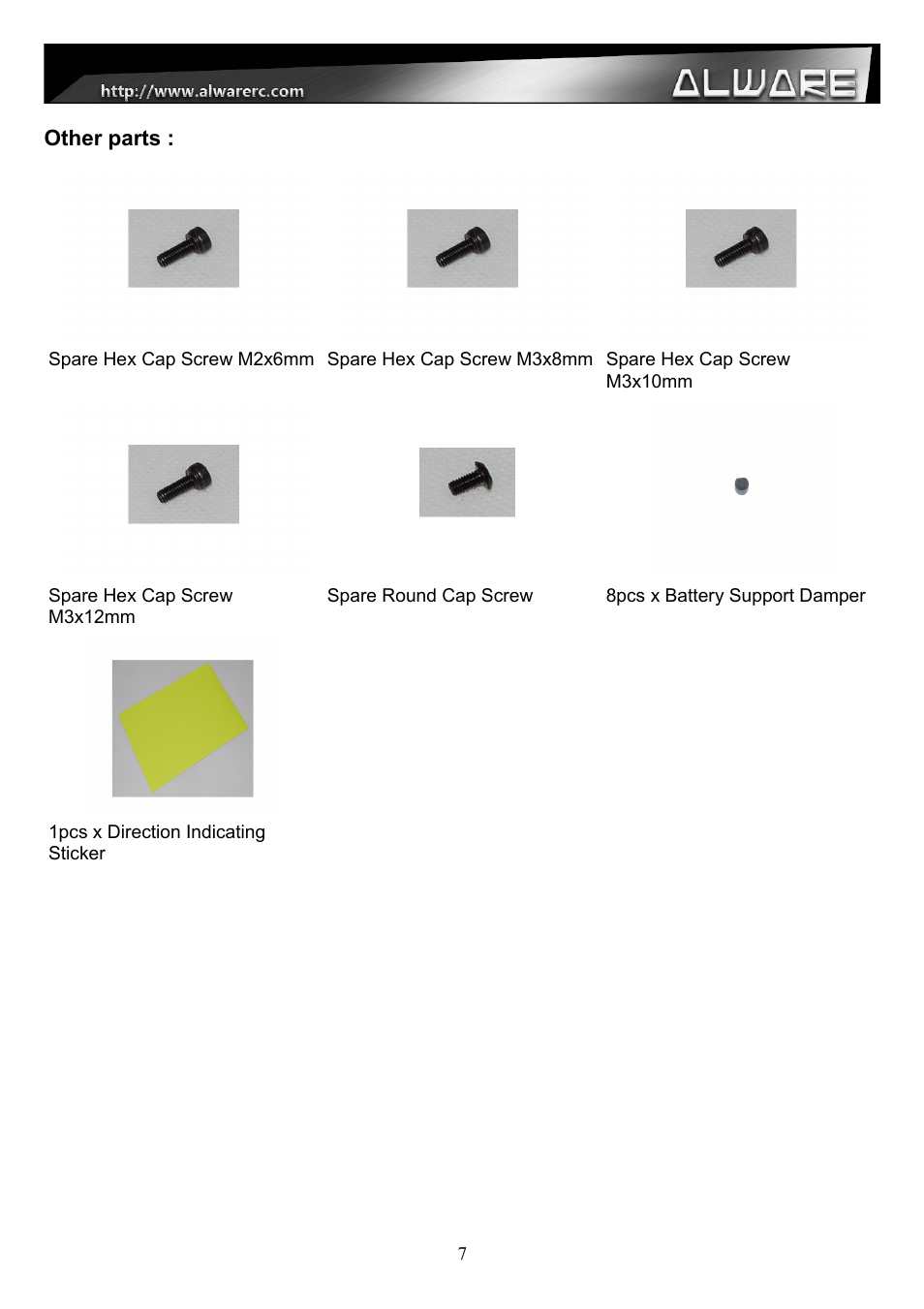 Alwarerc Streak 800Pro Hexacopter Combo User Manual | Page 7 / 24