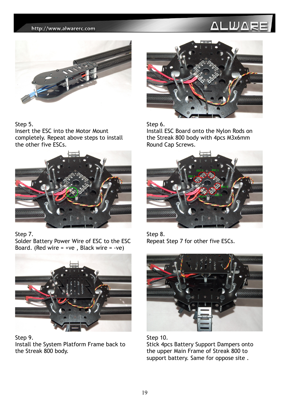 Alwarerc Streak 800 Hexacopter Combo User Manual | Page 19 / 26