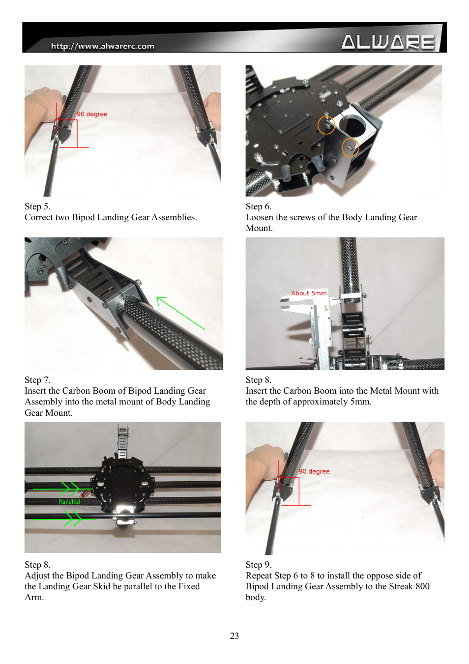 Alwarerc Streak 800 Hexacopter Combo User Manual | Page 23 / 26