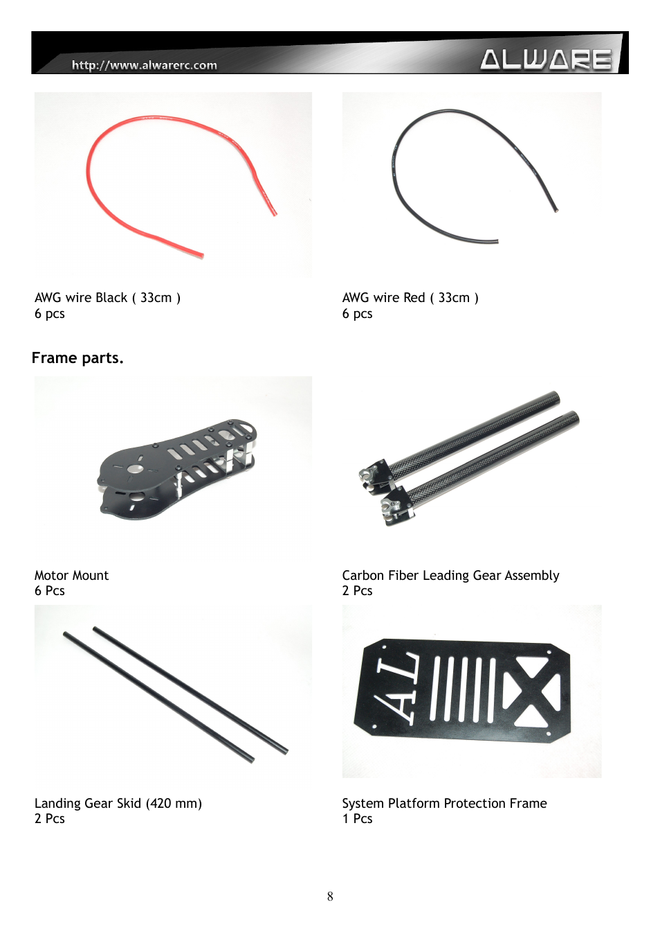 Alwarerc Streak 800 Hexacopter Combo User Manual | Page 8 / 26