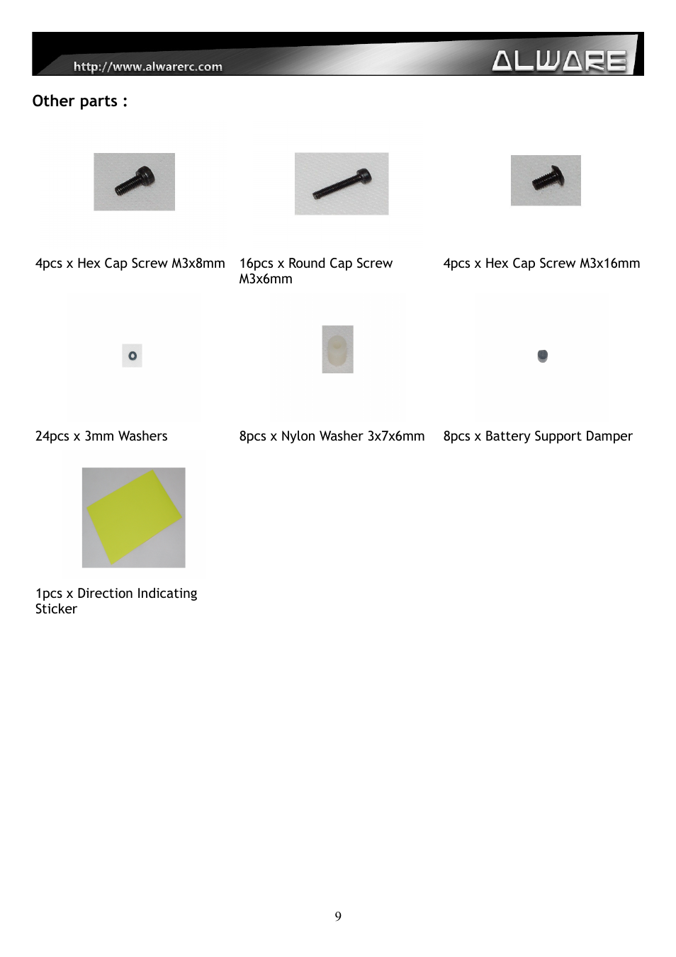 Alwarerc Streak 800 Hexacopter Combo User Manual | Page 9 / 26