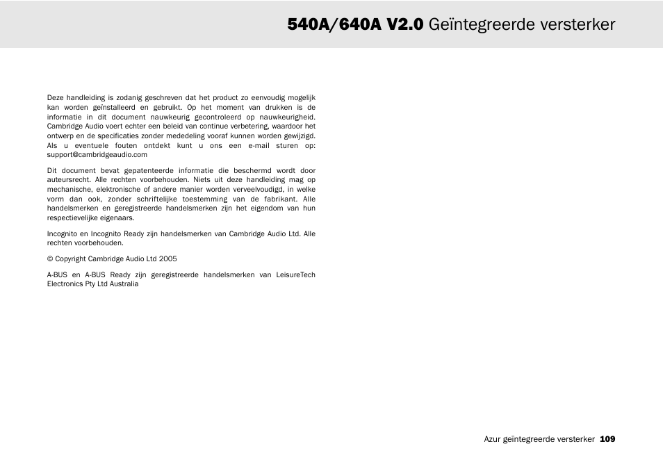 Cambridge Audio 540A User Manual | Page 109 / 148