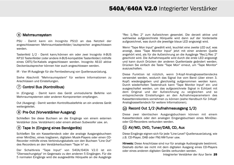 Cambridge Audio 540A User Manual | Page 25 / 148