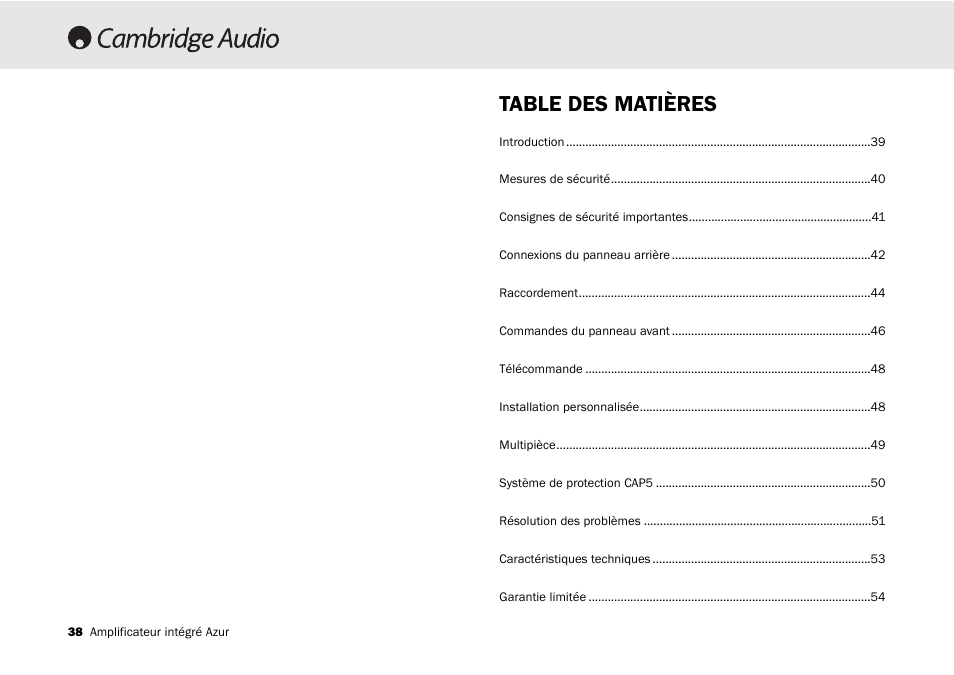Cambridge Audio 540A User Manual | Page 38 / 148