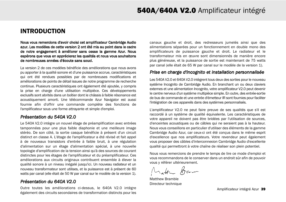 Introduction | Cambridge Audio 540A User Manual | Page 39 / 148