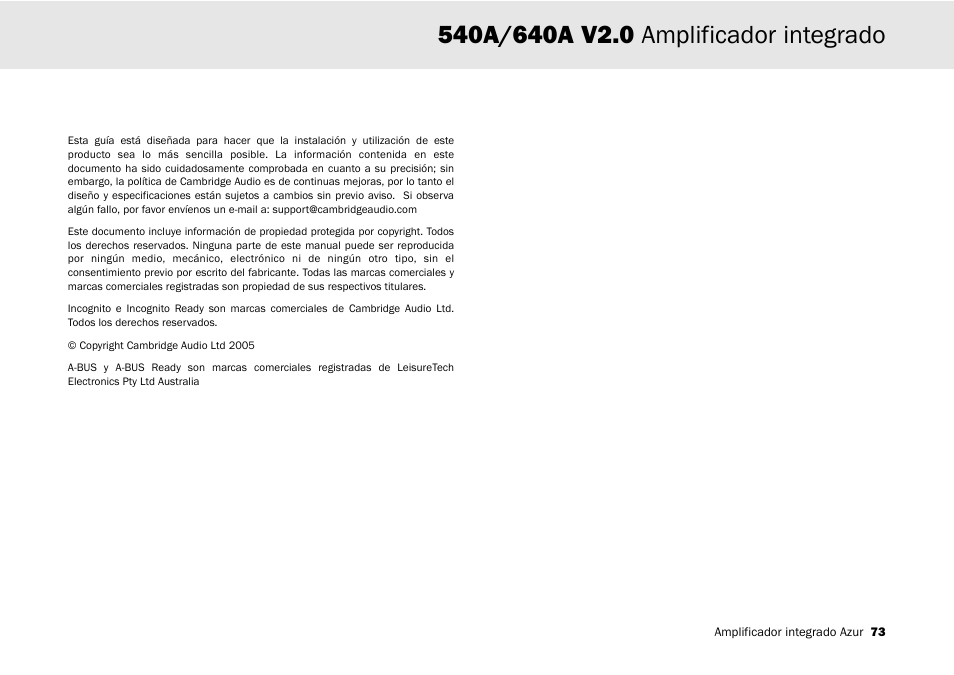 Cambridge Audio 540A User Manual | Page 73 / 148