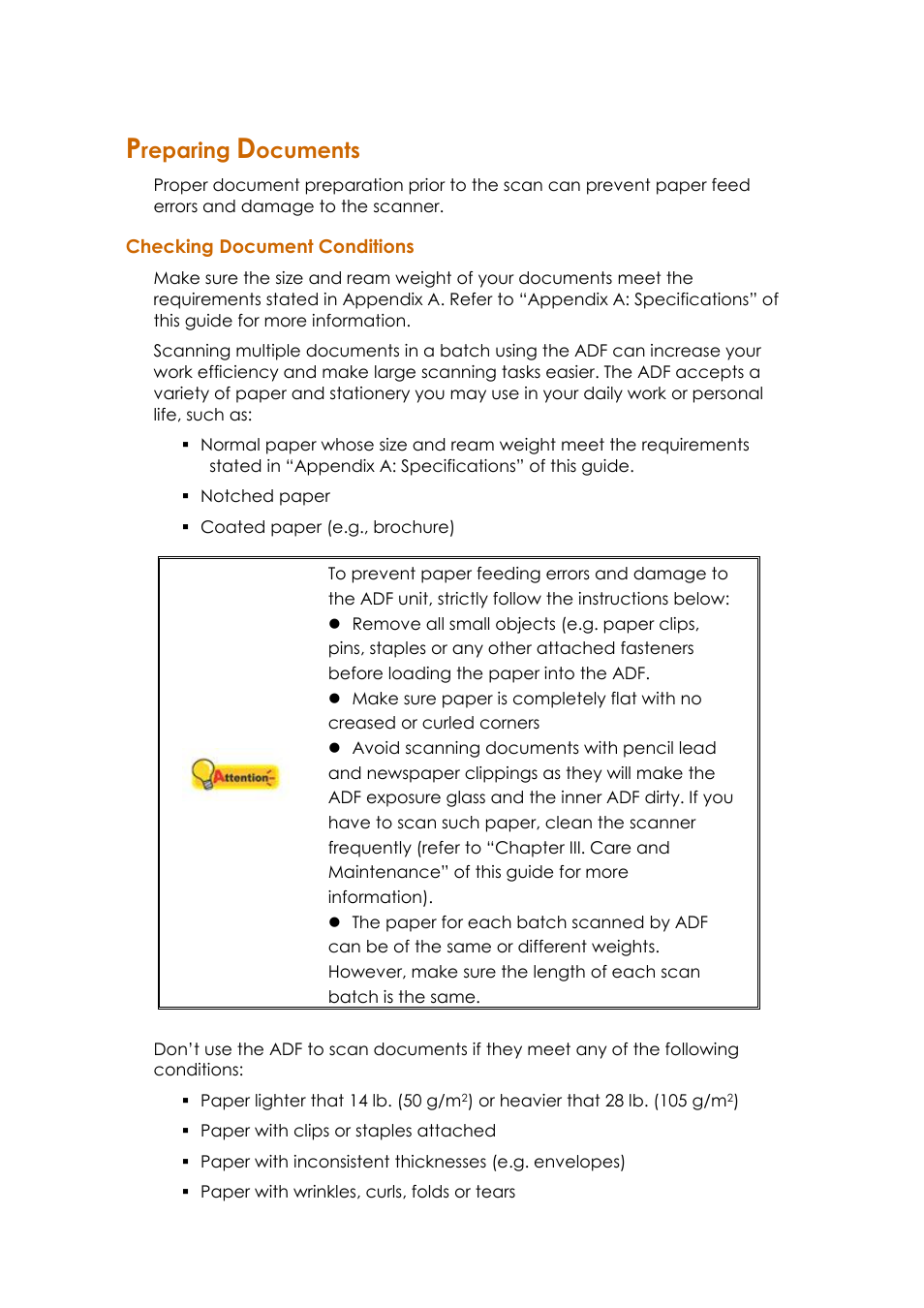 Reparing, Ocuments, Checking document conditions | Ambir ImageScan Pro 820i User Manual | Page 18 / 38