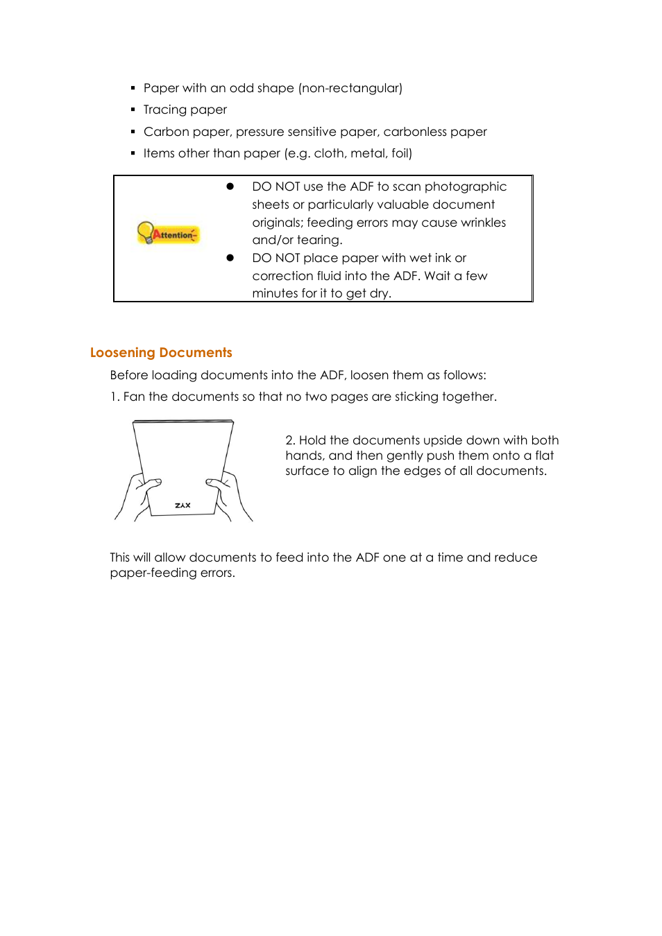 Loosening documents | Ambir ImageScan Pro 820i User Manual | Page 19 / 38