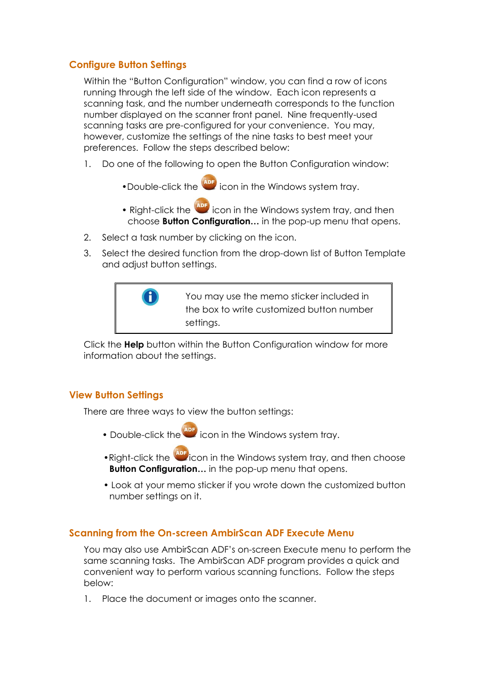 Configure button settings, View button settings | Ambir ImageScan Pro 820i User Manual | Page 25 / 38