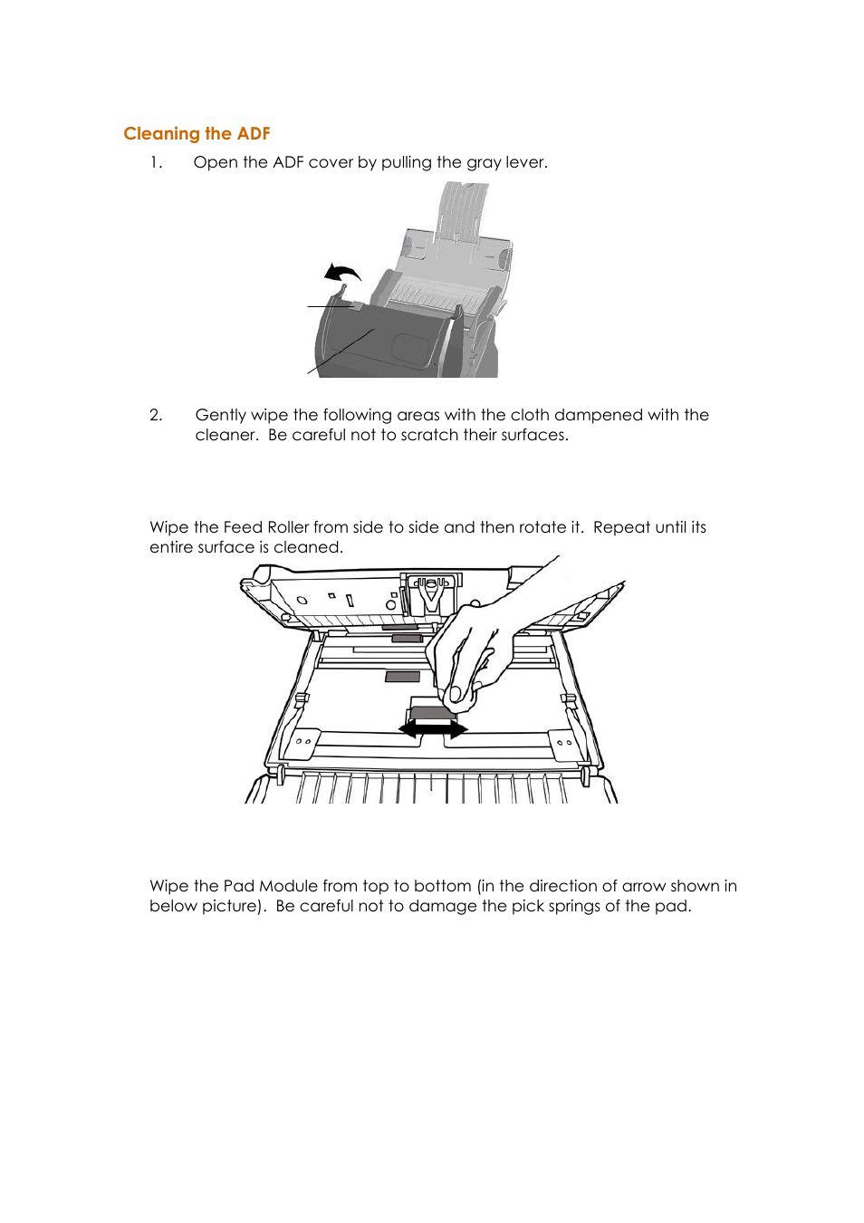 Cleaning the adf | Ambir ImageScan Pro 820i User Manual | Page 28 / 38