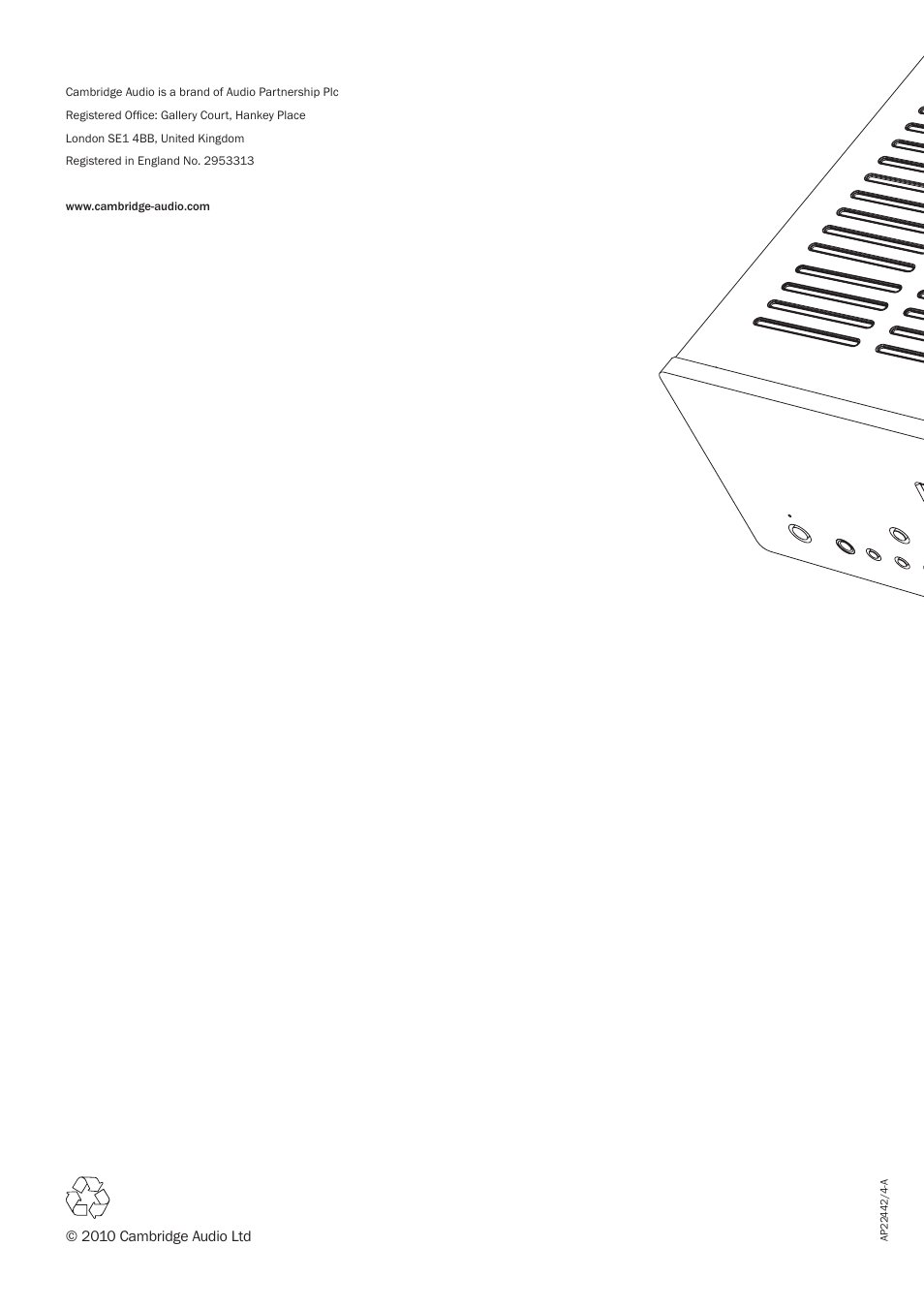 2010 cambridge audio ltd | Cambridge Audio AZUR 650R User Manual | Page 32 / 32