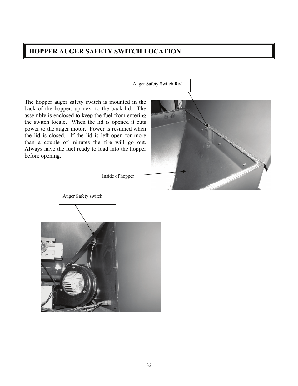 Hopper auger safety switch location | American Energy Systems MagnuM Countryside User Manual | Page 32 / 44