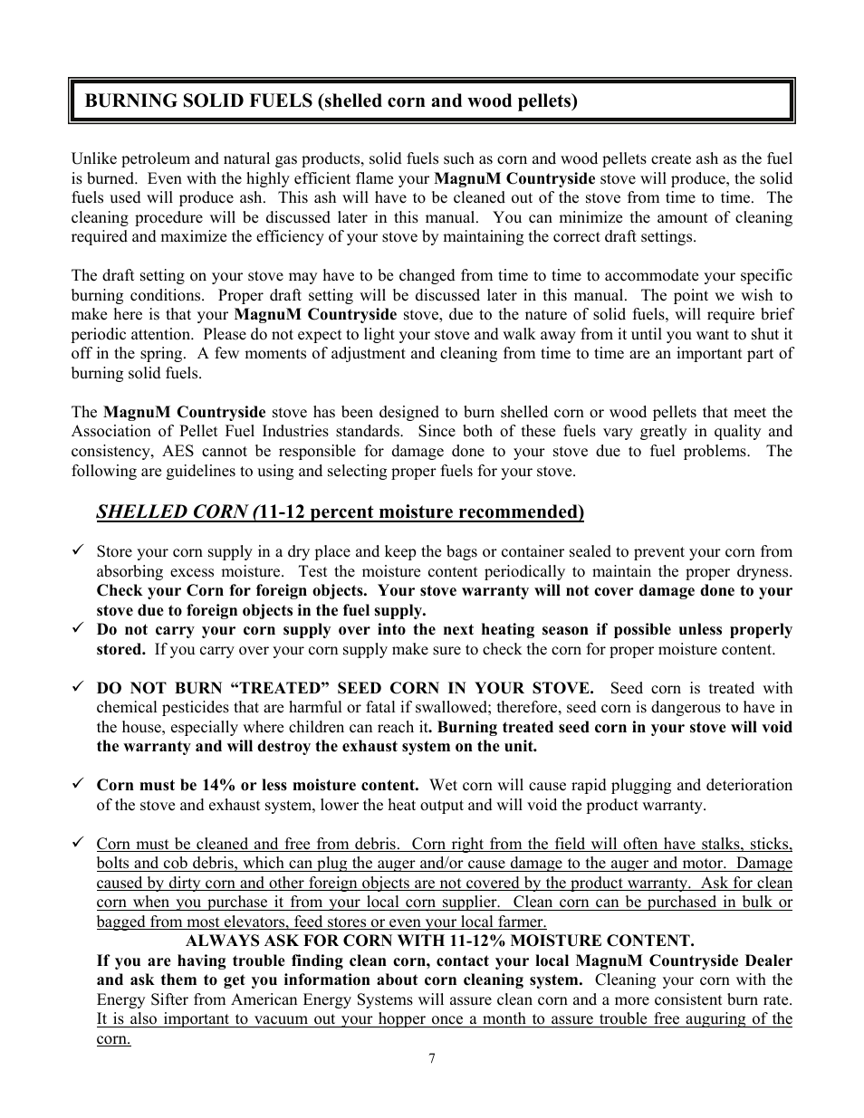 American Energy Systems MagnuM Countryside User Manual | Page 7 / 44