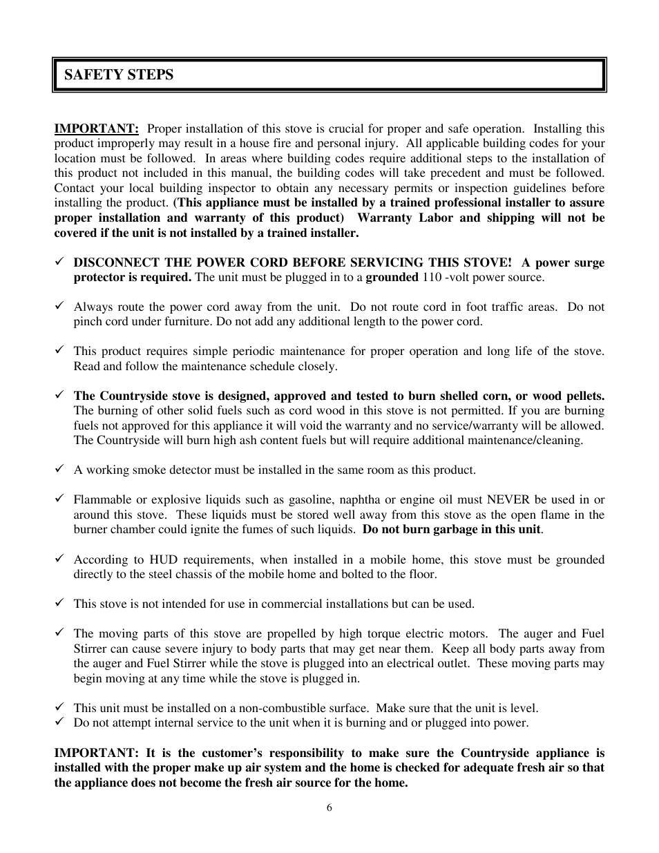 American Energy Systems MagnuM Countryside User Manual | Page 6 / 39