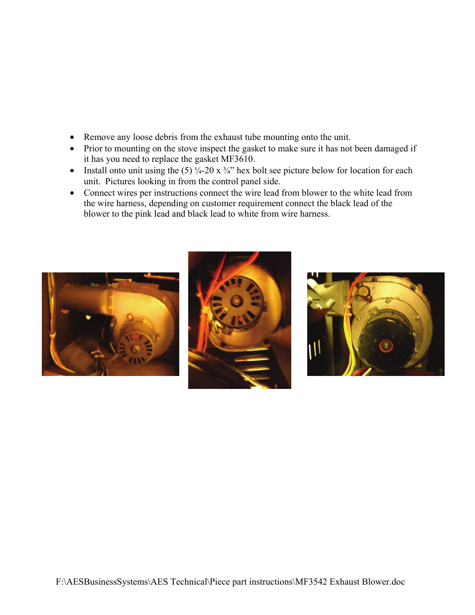 American Energy Systems MF3542 Exhaust Blower User Manual | Page 3 / 3