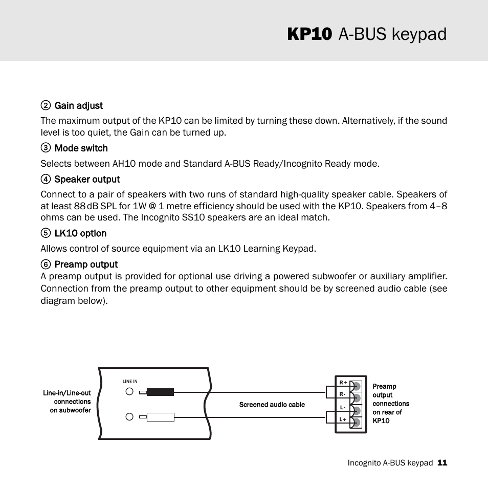 Kp10 a-bus keypad | Cambridge Audio KP10 User Manual | Page 11 / 20