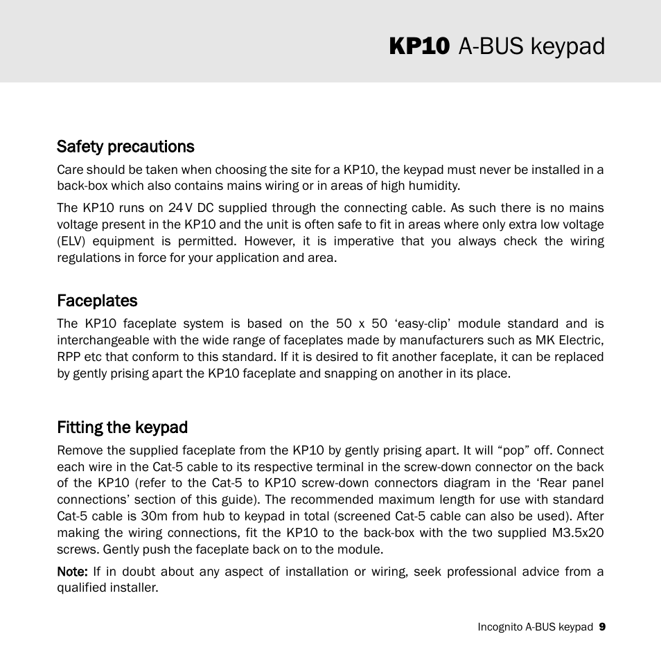 Kp10 a-bus keypad | Cambridge Audio KP10 User Manual | Page 9 / 20