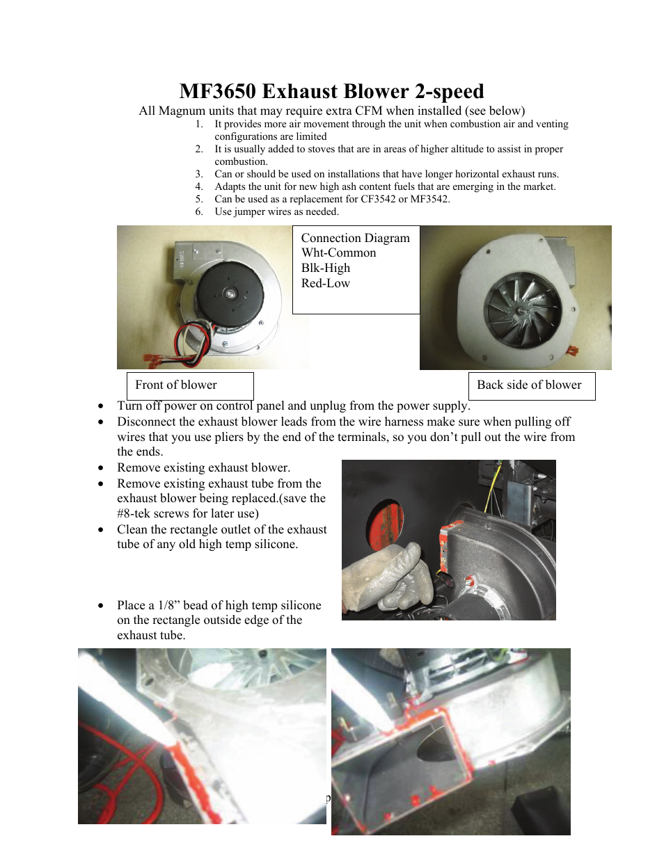 American Energy Systems MF3650 Exhaust Blower User Manual | 3 pages