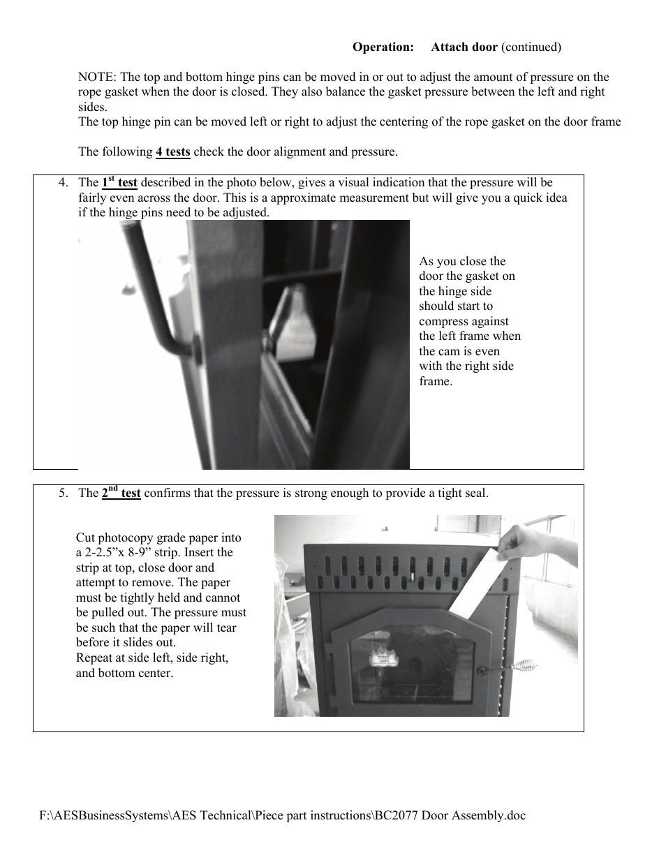 American Energy Systems BC2077 Door User Manual | Page 2 / 3