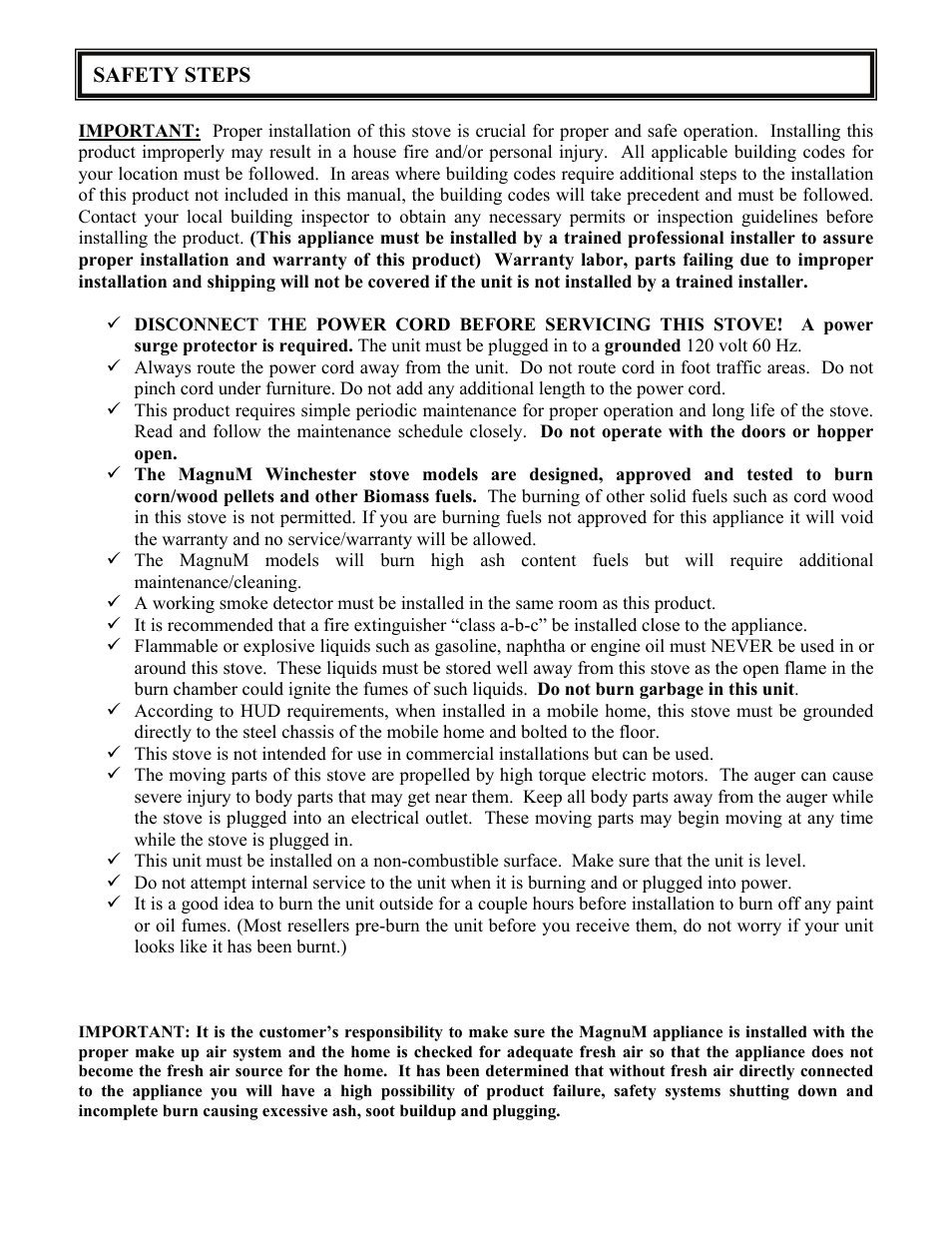 American Energy Systems MagnuM Winchester User Manual | Page 5 / 49
