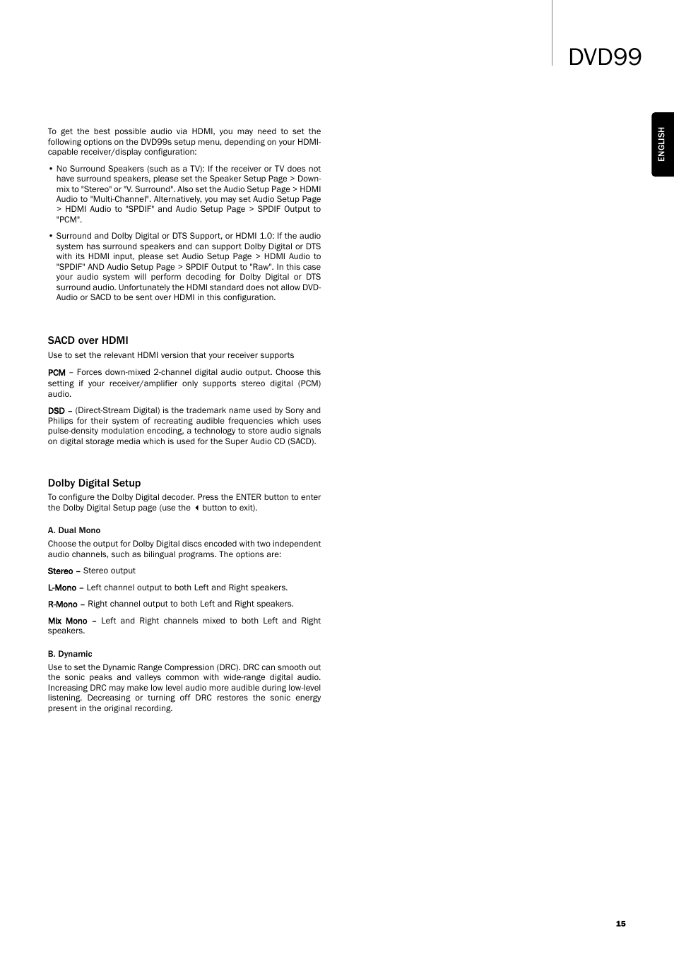 Dvd99 | Cambridge Audio DVD99 User Manual | Page 15 / 22