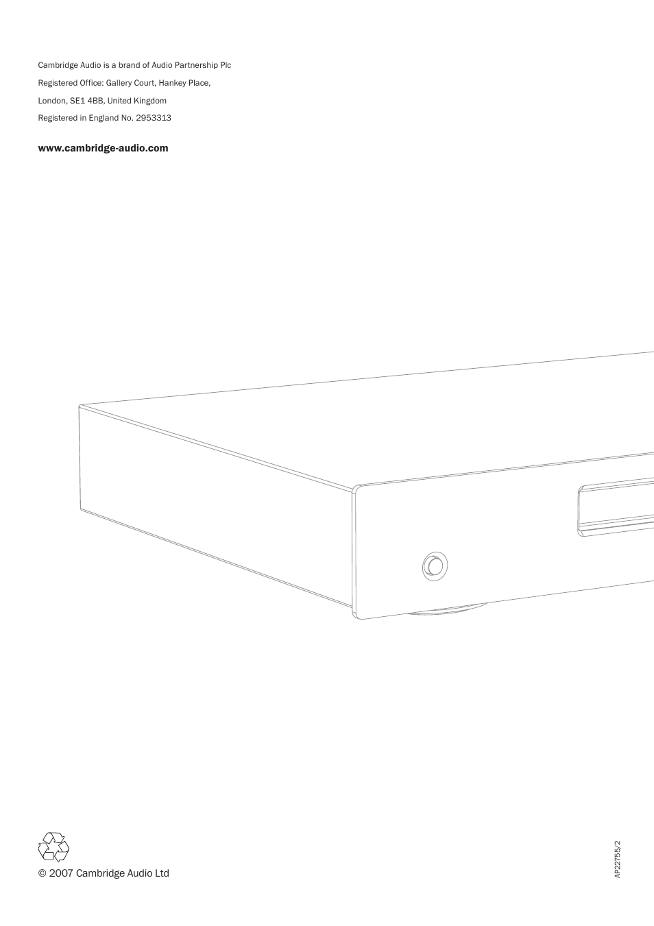 Cambridge Audio DVD99 User Manual | Page 22 / 22