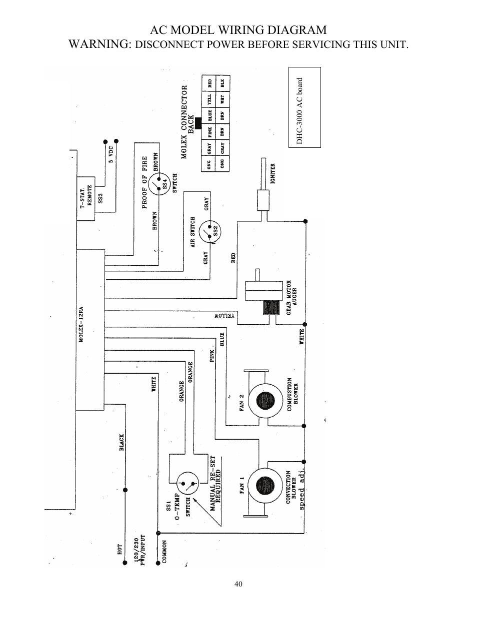 Ac model wiring diagram warning | American Energy Systems MagnuM T40 User Manual | Page 40 / 50