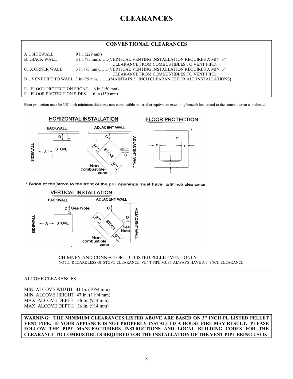 Clearances | American Energy Systems MagnuM T40 User Manual | Page 8 / 50