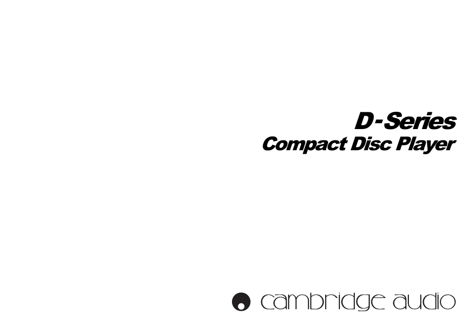 Cambridge Audio D-Series User Manual | 8 pages