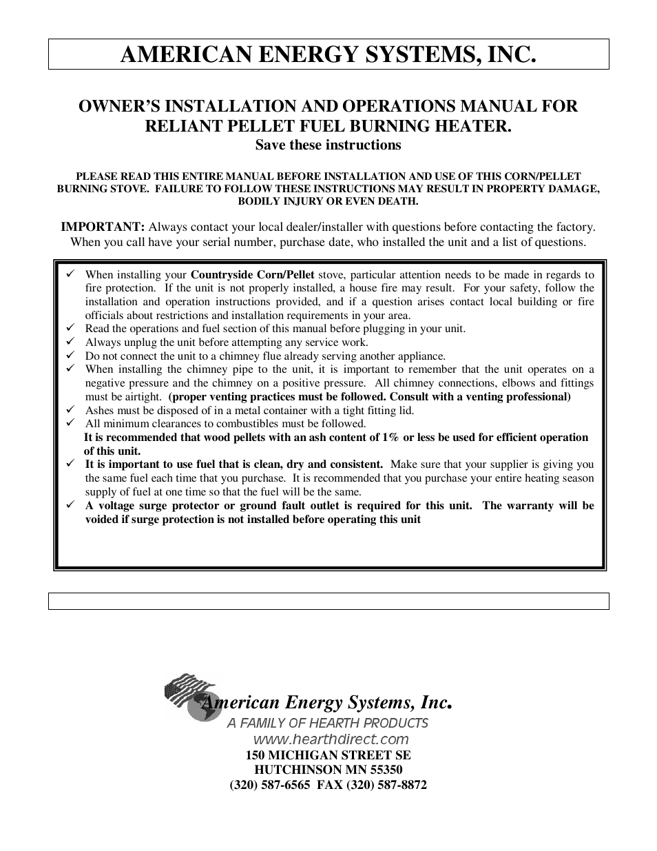 American Energy Systems MagnuM T40 User Manual | 19 pages