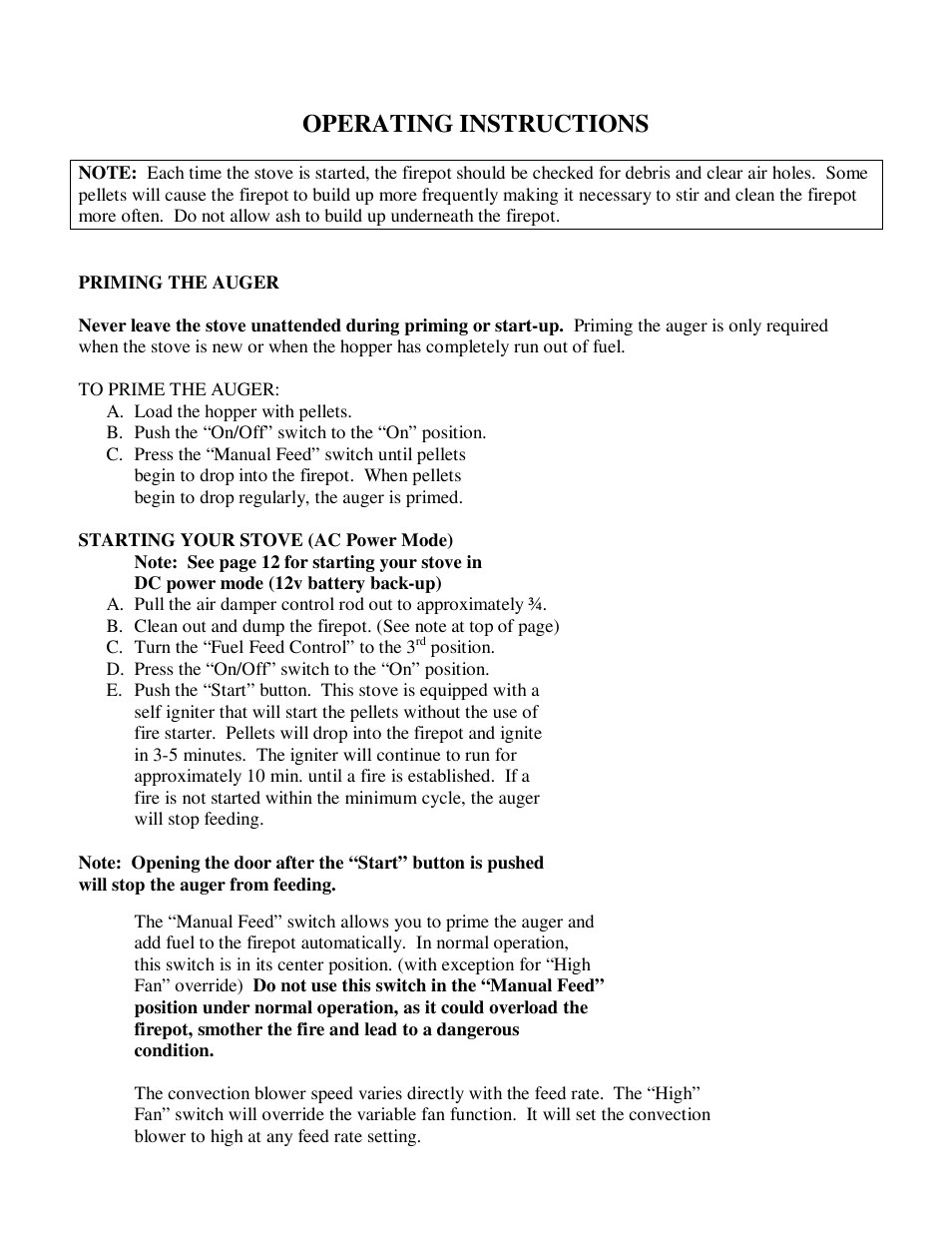 Operating instructions | American Energy Systems MagnuM T40 User Manual | Page 13 / 19