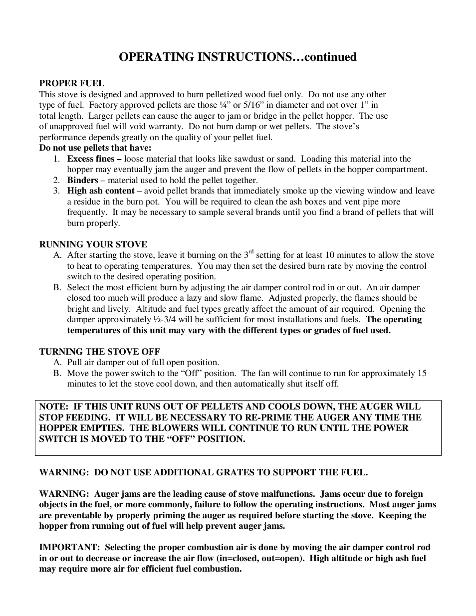 Operating instructions…continued | American Energy Systems MagnuM T40 User Manual | Page 14 / 19