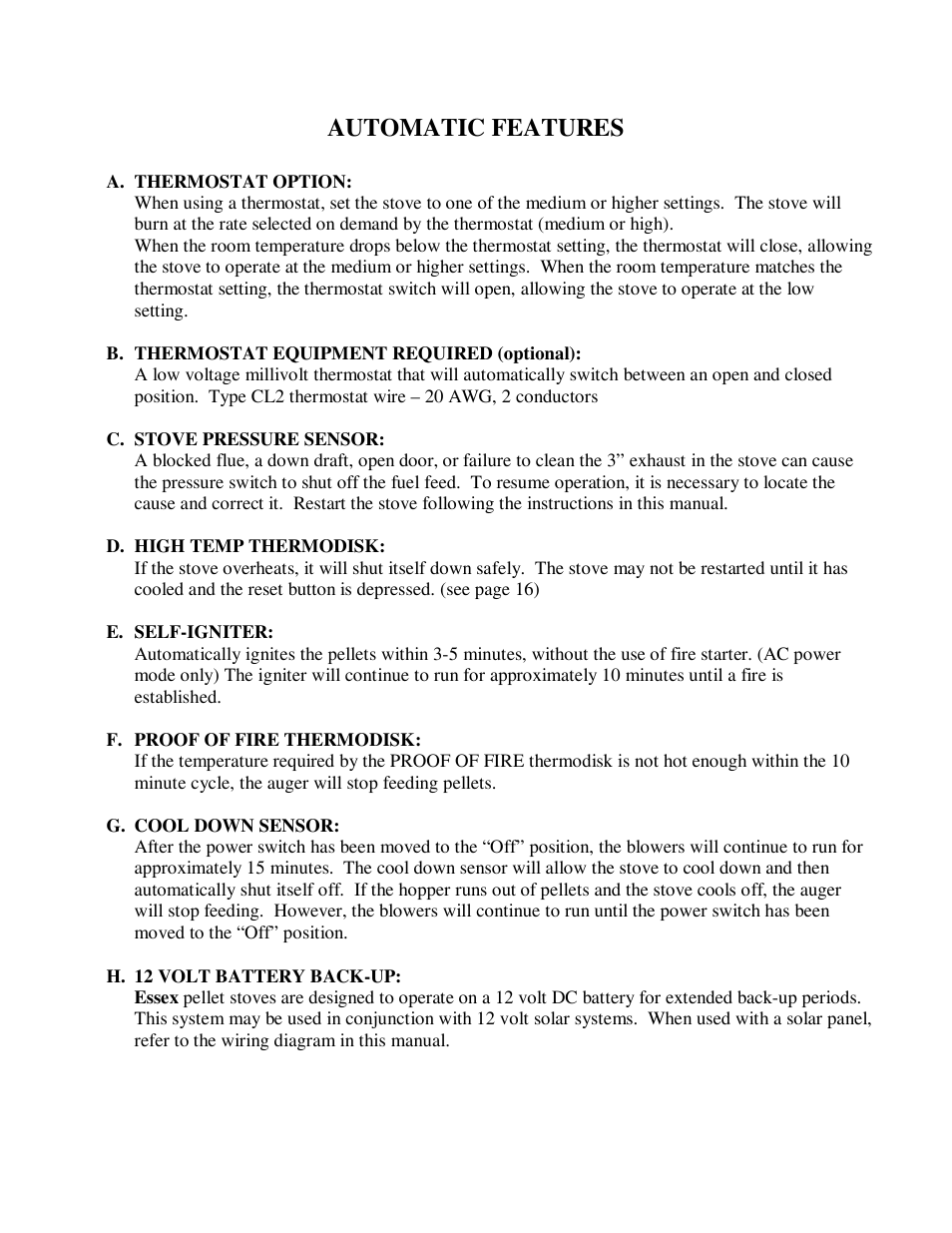 Automatic features | American Energy Systems MagnuM T40 User Manual | Page 2 / 19