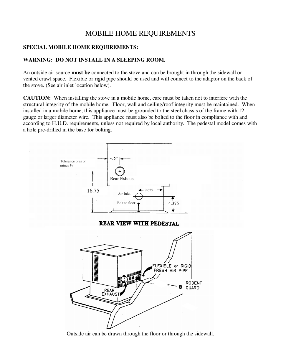 Mobile home requirements | American Energy Systems MagnuM T40 User Manual | Page 6 / 19