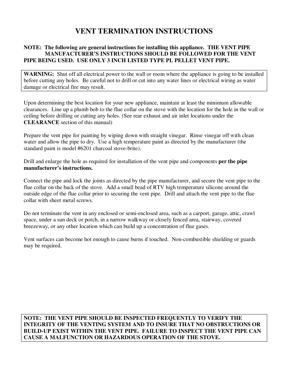 Vent termination instructions | American Energy Systems MagnuM T40 User Manual | Page 8 / 19