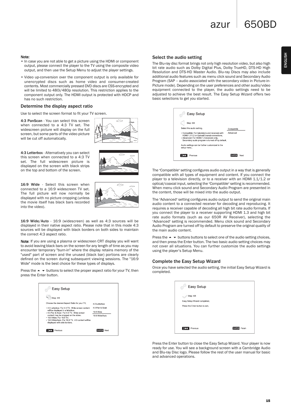 650bd azur | Cambridge Audio AZUR 650BD User Manual | Page 15 / 34