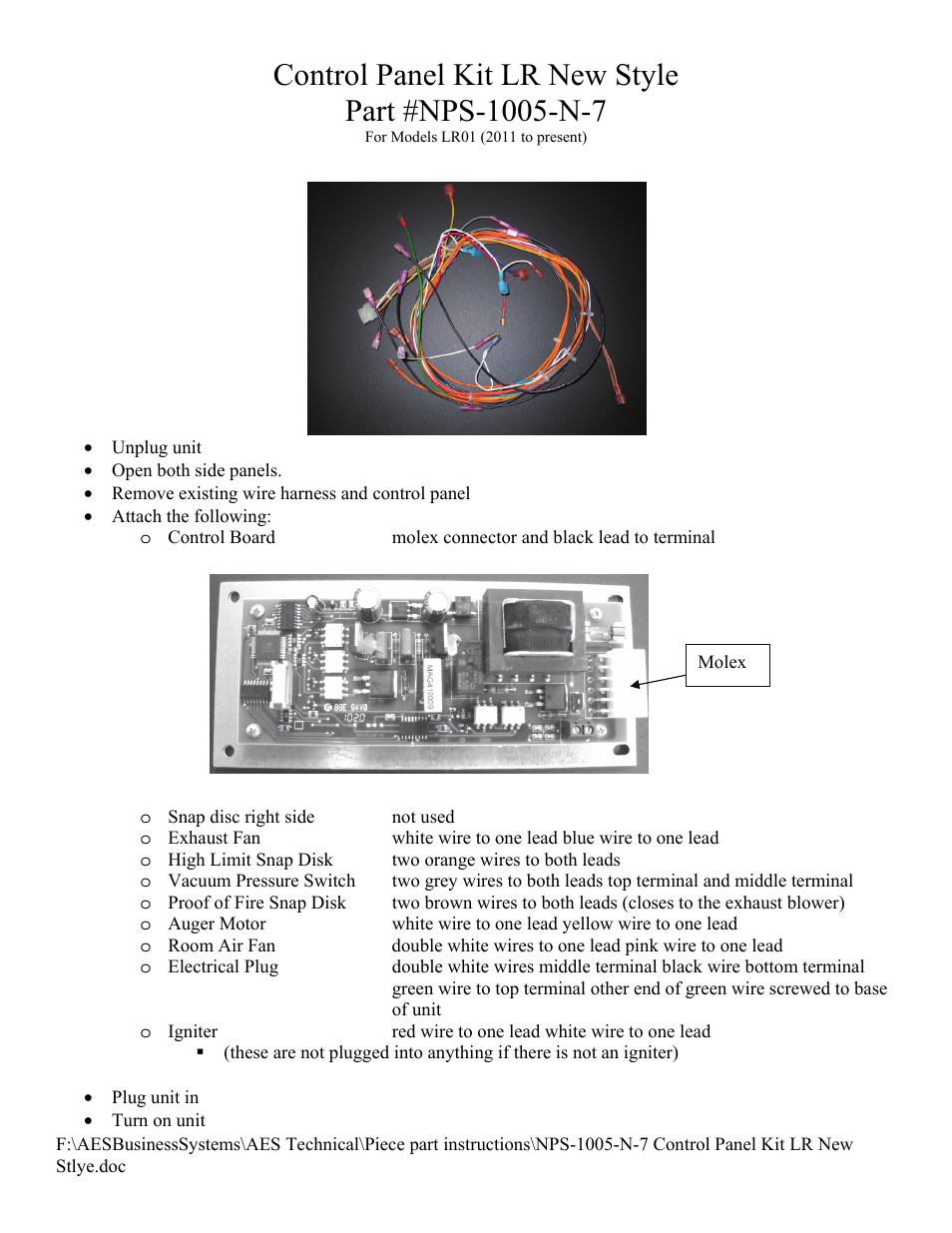 American Energy Systems NPS-1005-N-7 Control Panel User Manual | 11 pages