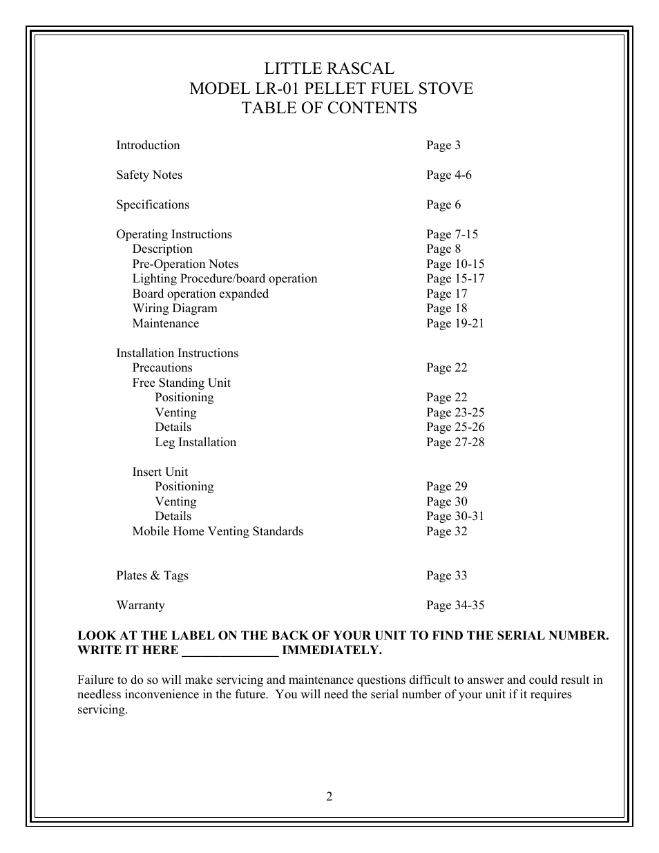 American Energy Systems Country Flame Little Rascal User Manual | Page 2 / 35