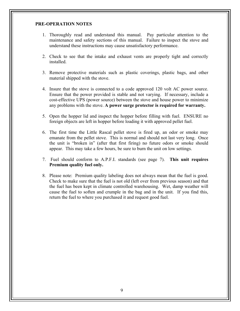 American Energy Systems Country Flame Little Rascal User Manual | Page 9 / 35