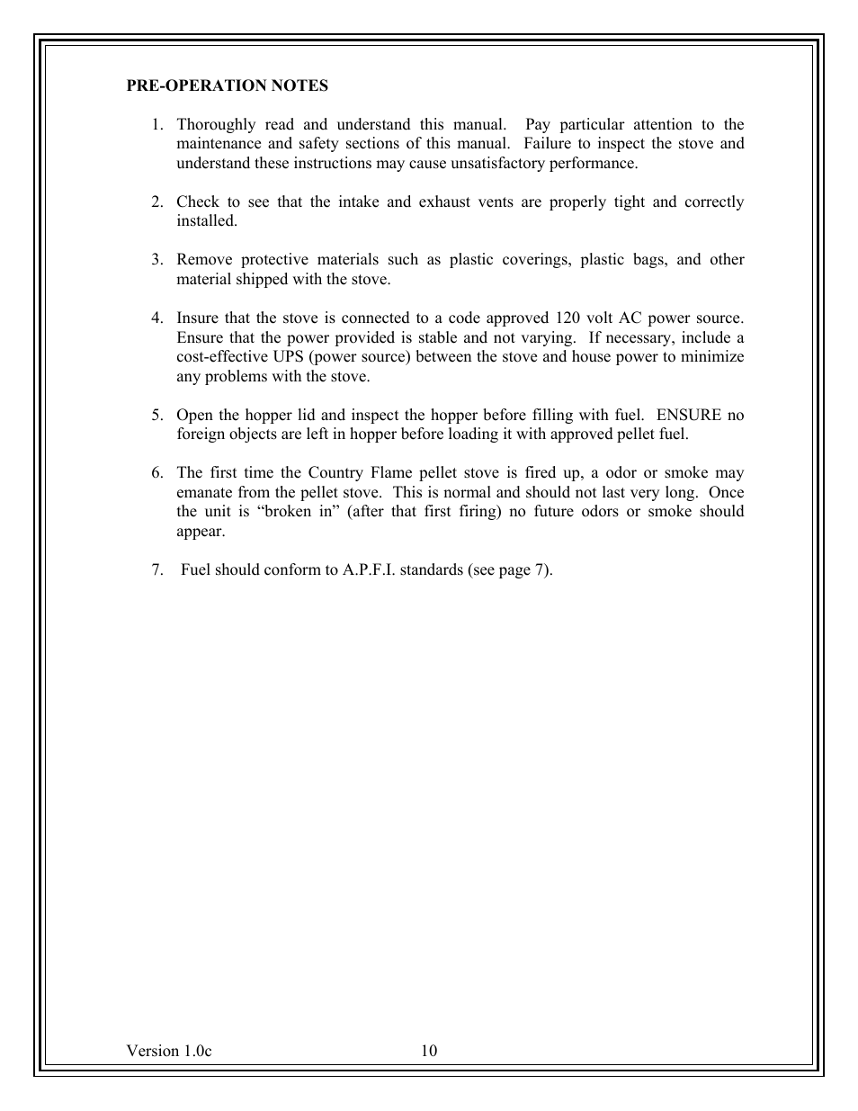 American Energy Systems Country Flame Little Rascal User Manual | Page 10 / 37