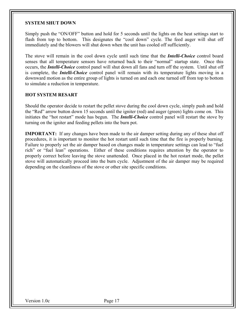 American Energy Systems Country Flame Little Rascal User Manual | Page 17 / 37