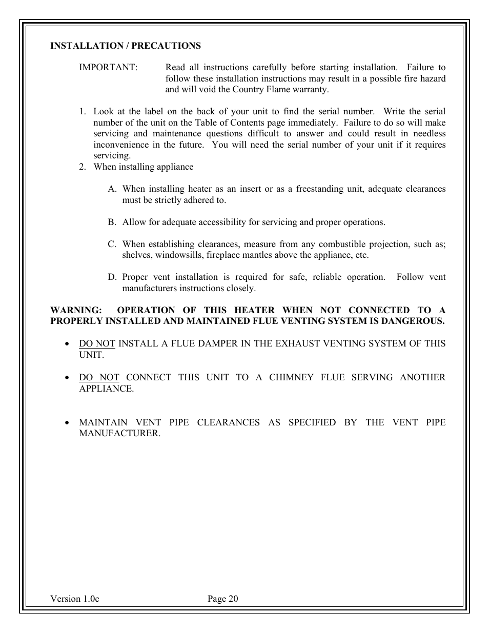 American Energy Systems Country Flame Little Rascal User Manual | Page 20 / 37