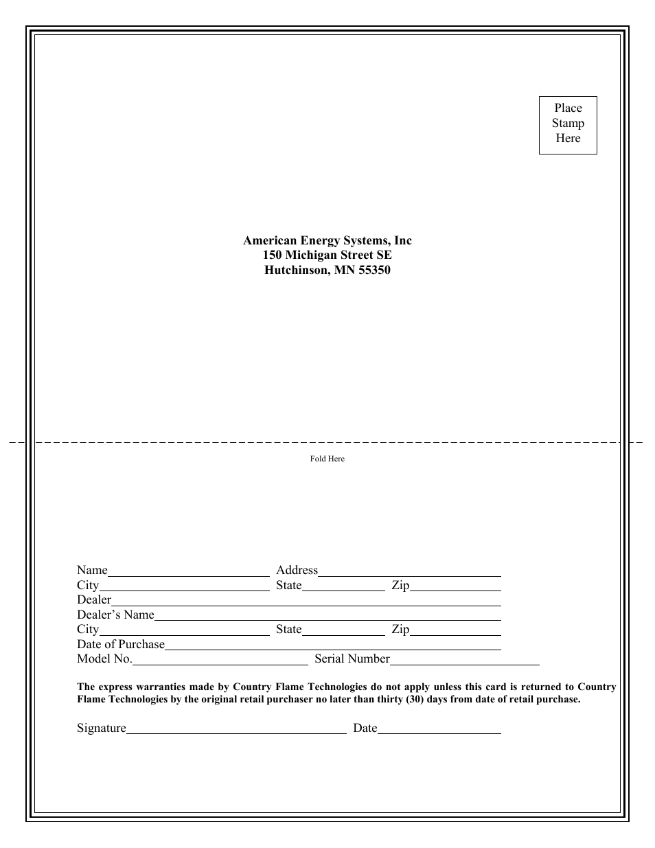 American Energy Systems Country Flame Little Rascal User Manual | Page 37 / 37