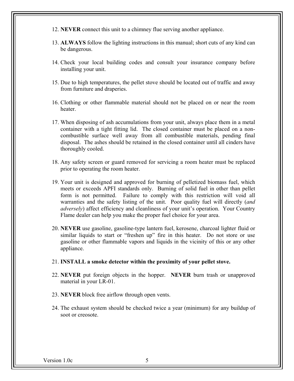 American Energy Systems Country Flame Little Rascal User Manual | Page 5 / 37