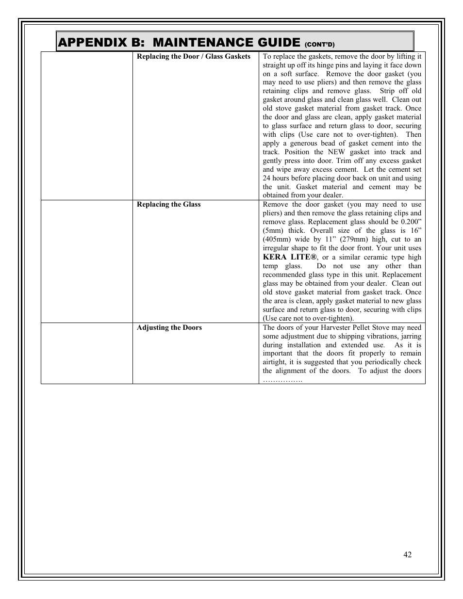 Appendix b: maintenance guide | American Energy Systems Harvester User Manual | Page 42 / 44
